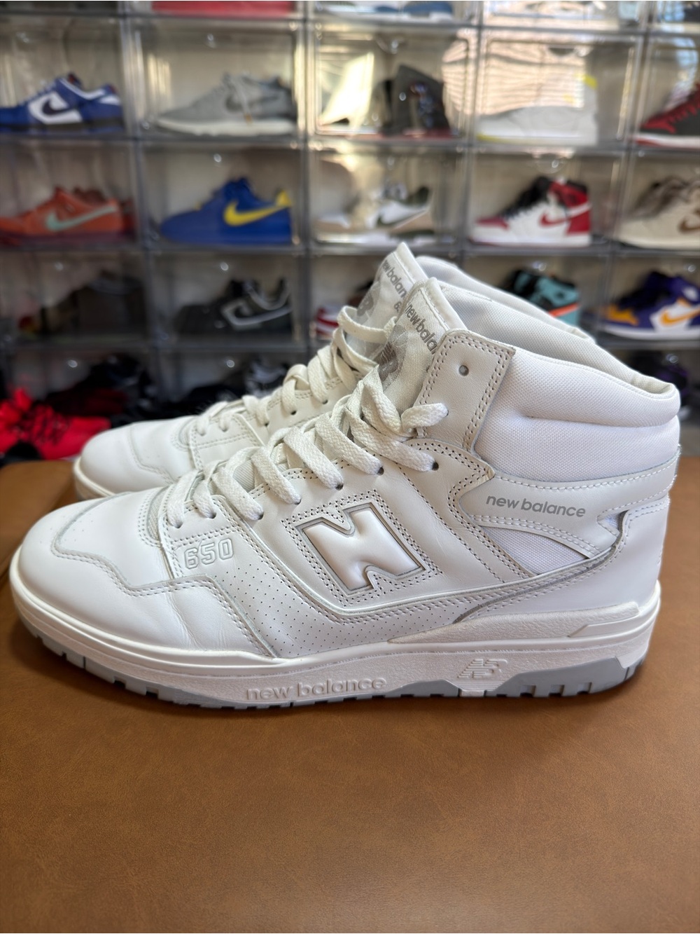 New Balance 650 All-White High-Top Sneakers